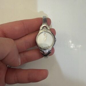 Movado Silver Women's Watch with White Dial
